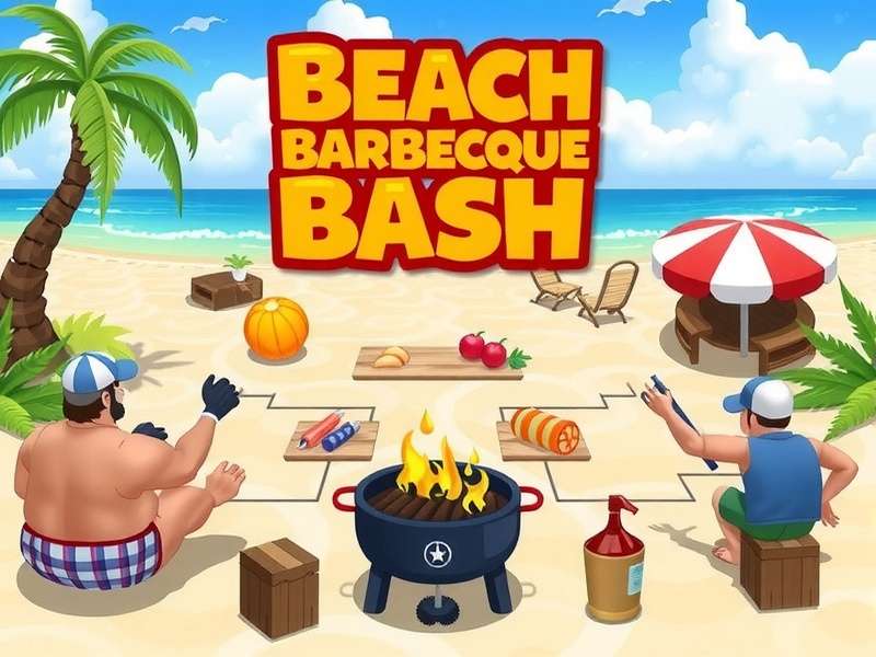 Beach Barbecue Bash multiplayer tournament with players competing
